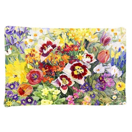 Carolines Treasures Carolines Treasures SASE0954PILLOWCASE Spring Floral by Anne Searle Fabric Standard Pillowcase SASE0954PILLOWCASE